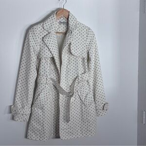 Ashley K Cream Cotton Coat Jacket Size Small